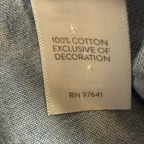 J. Jill Denim Embroidered Floral Chambray Denim Sleeveless Shirt Tank Top XL - Picture 12 of 12